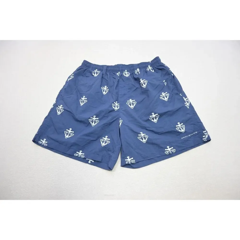 Columbia PFG Swim Trunks Omni-Shade Fishing Shorts Anchors 6